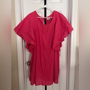 Pink linen dress